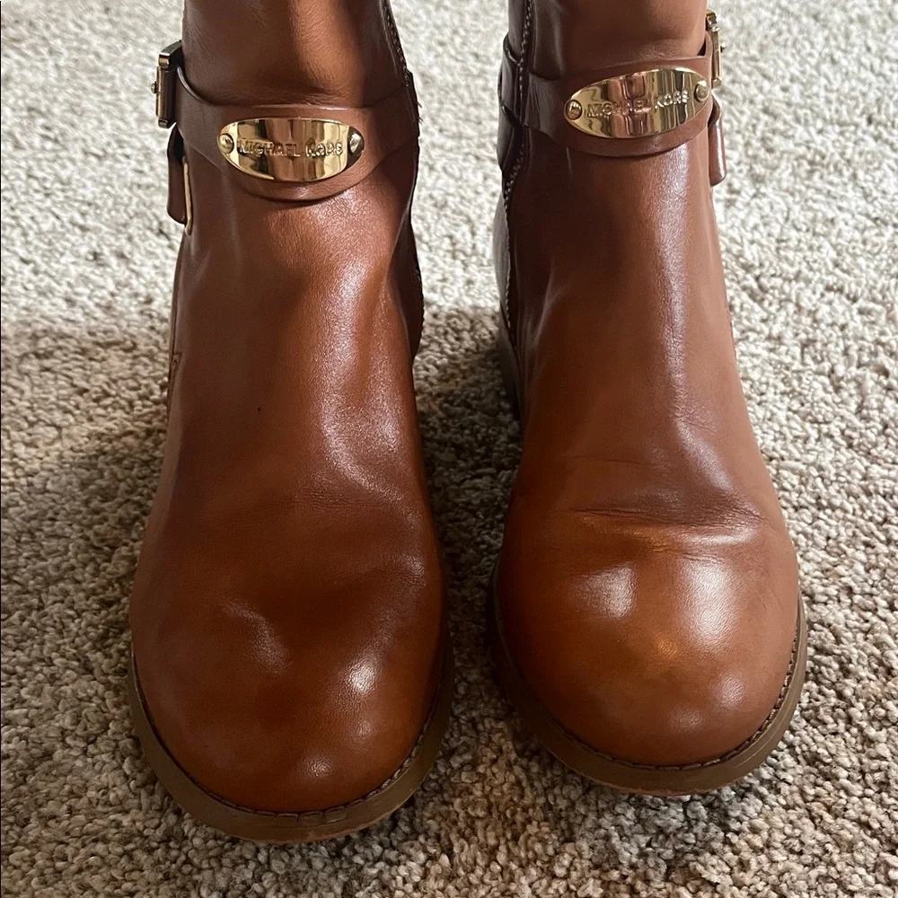 Michael Kors Cognac Brown Leather Riding Boots